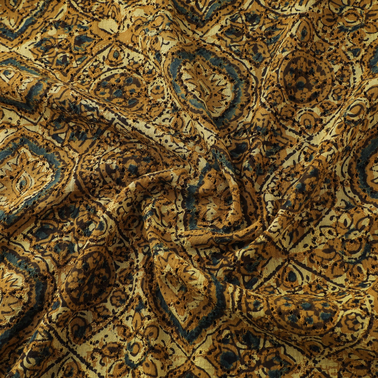 Ajrakh Hand Block Print Natural Dyed Cotton Hakoba Fabric 07
