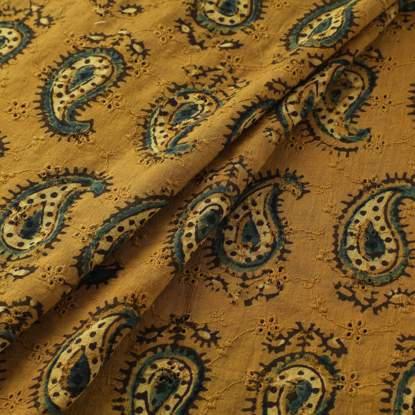 Ajrakh Hand Block Print Natural Dyed Cotton Hakoba Fabric 09