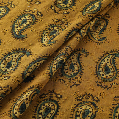 Ajrakh Hand Block Print Natural Dyed Cotton Hakoba Fabric 09