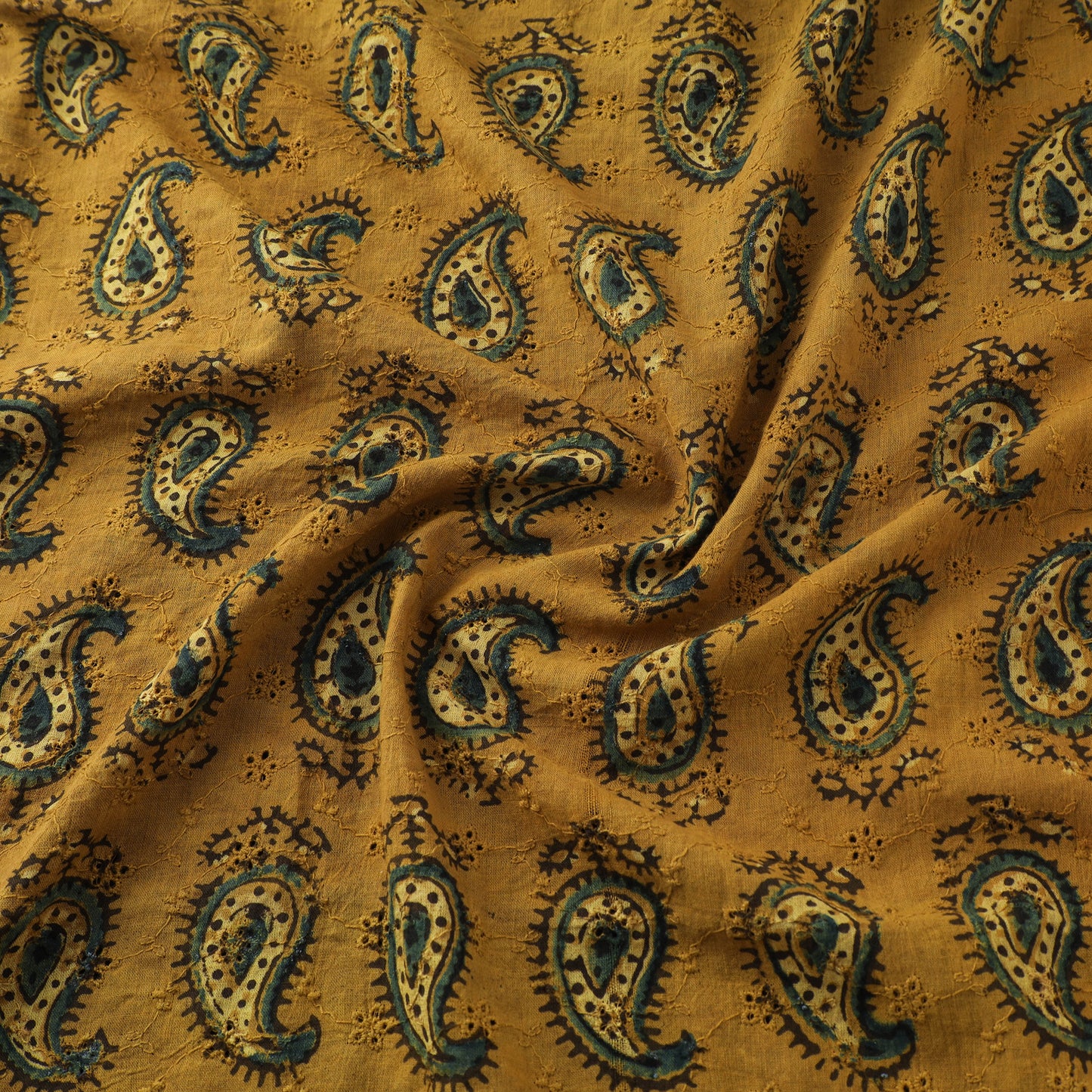 Ajrakh Hand Block Print Natural Dyed Cotton Hakoba Fabric 09