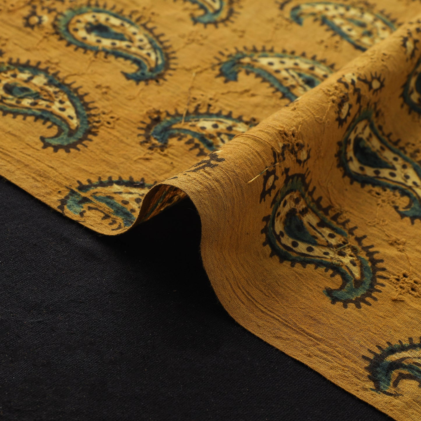 Ajrakh Hand Block Print Natural Dyed Cotton Hakoba Fabric 09