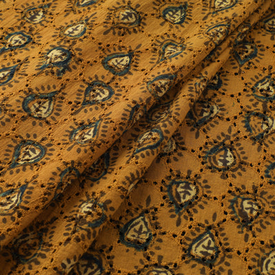 Ajrakh Hand Block Print Natural Dyed Cotton Hakoba Fabric 11