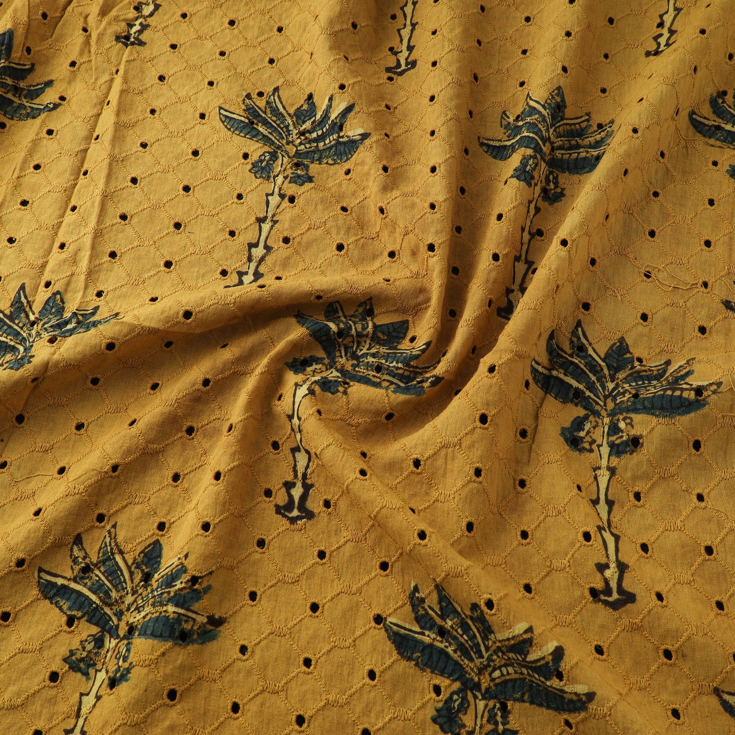 Ajrakh Hand Block Print Natural Dyed Cotton Hakoba Fabric 12