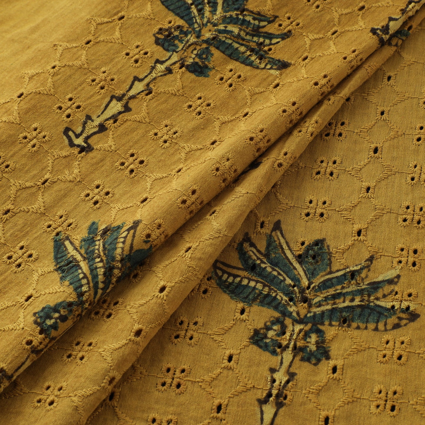 Ajrakh Hand Block Print Natural Dyed Cotton Hakoba Fabric 13