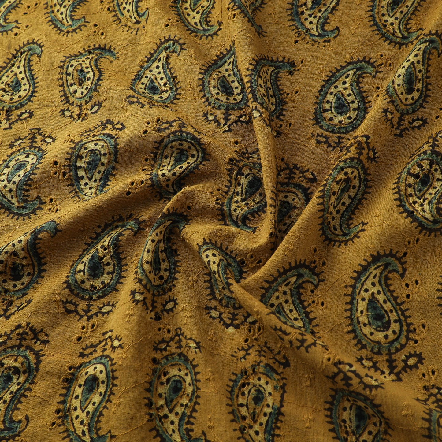 Ajrakh Hand Block Print Natural Dyed Cotton Hakoba Fabric 18