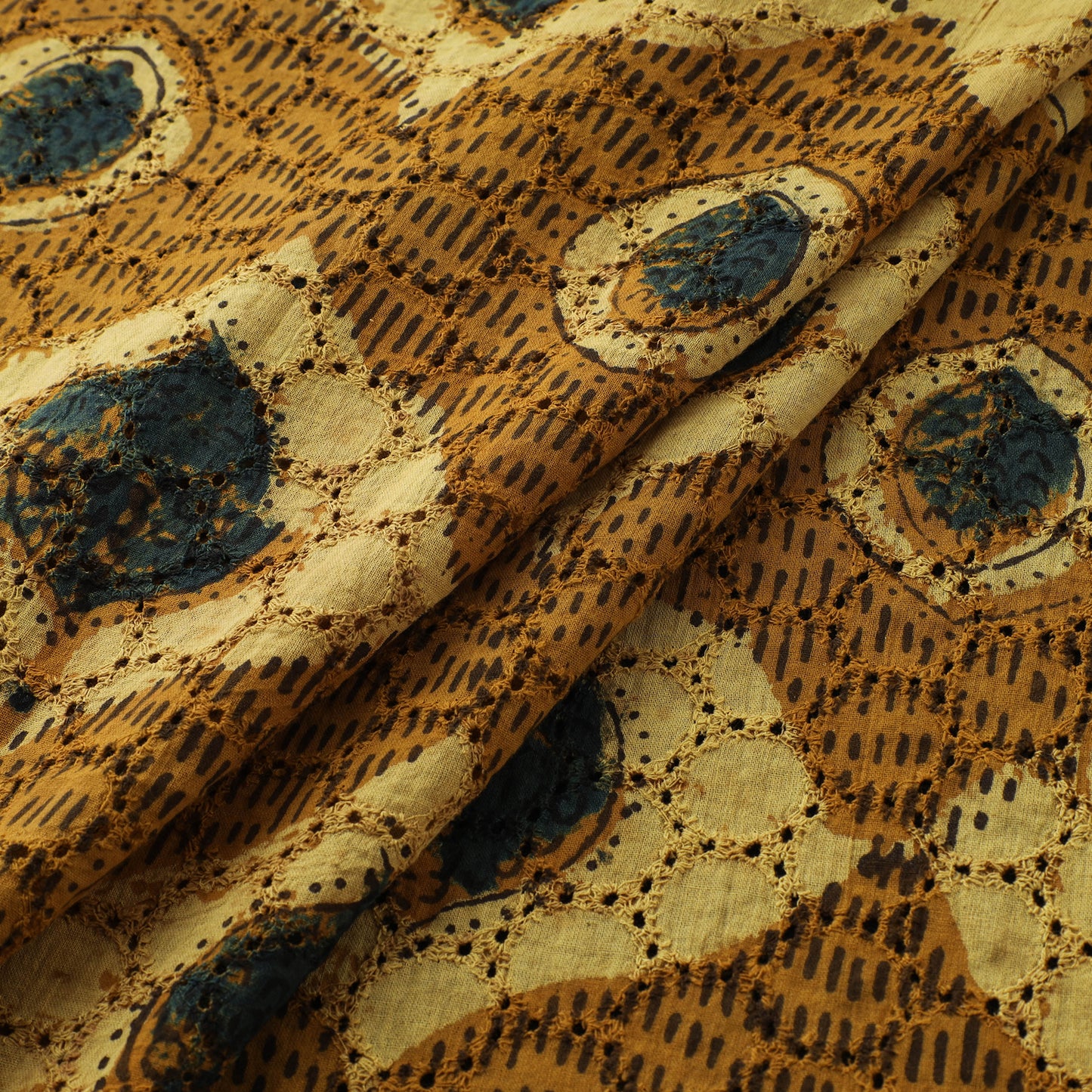 Ajrakh Hand Block Print Natural Dyed Cotton Hakoba Fabric 19