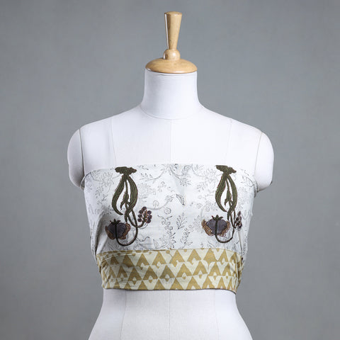 block printed blouse piece