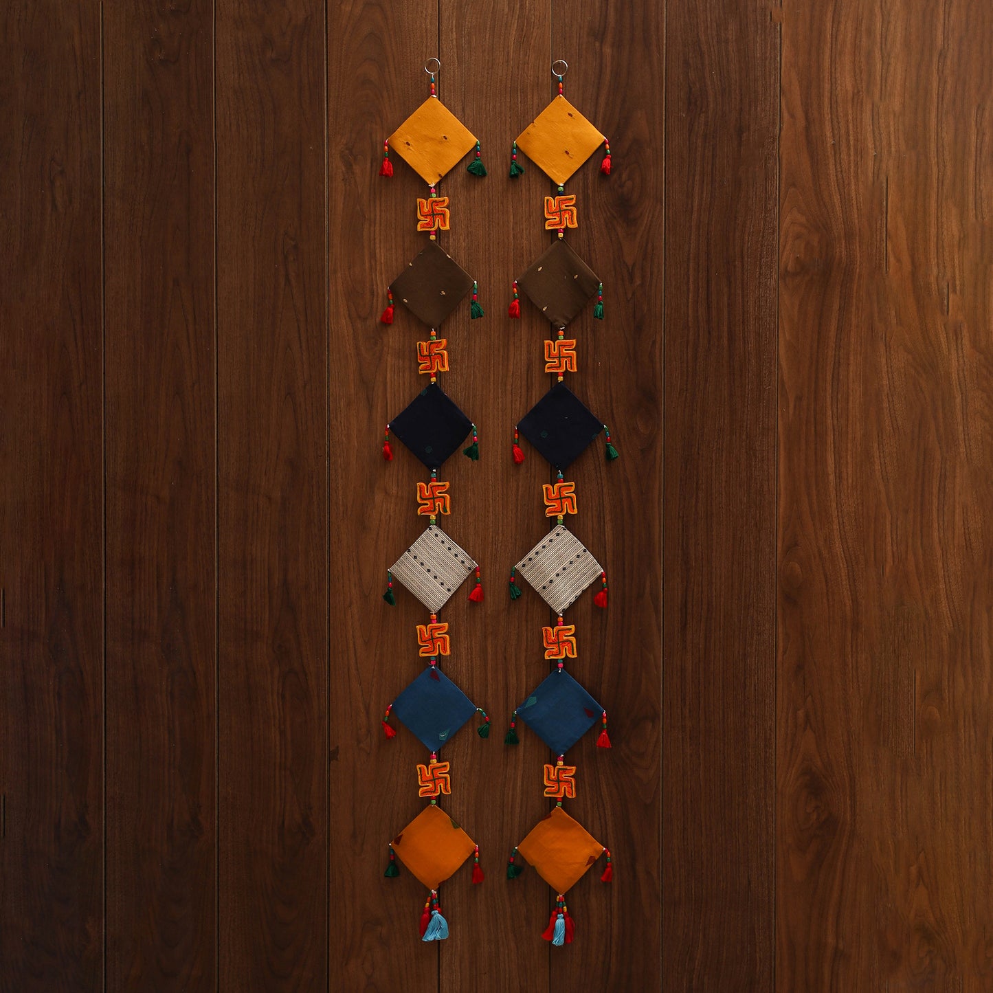 Multicolor - handmade bead work fabric hanging for home