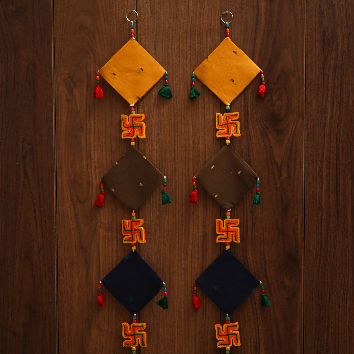 Multicolor - handmade bead work fabric hanging for home