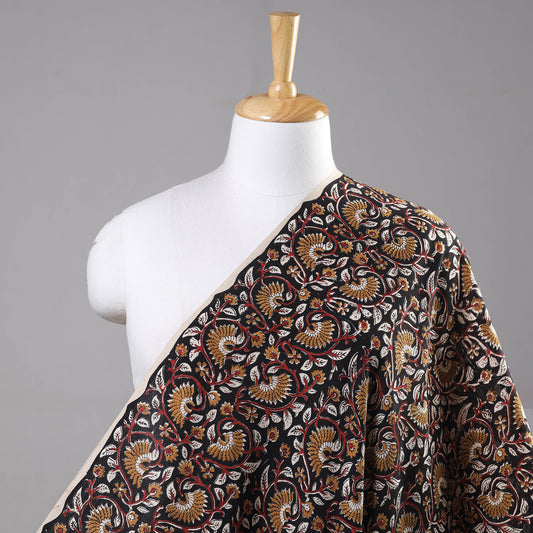 Dark Brown with White Gulbahar Bagru Dabu Block Printed Cotton Fabric