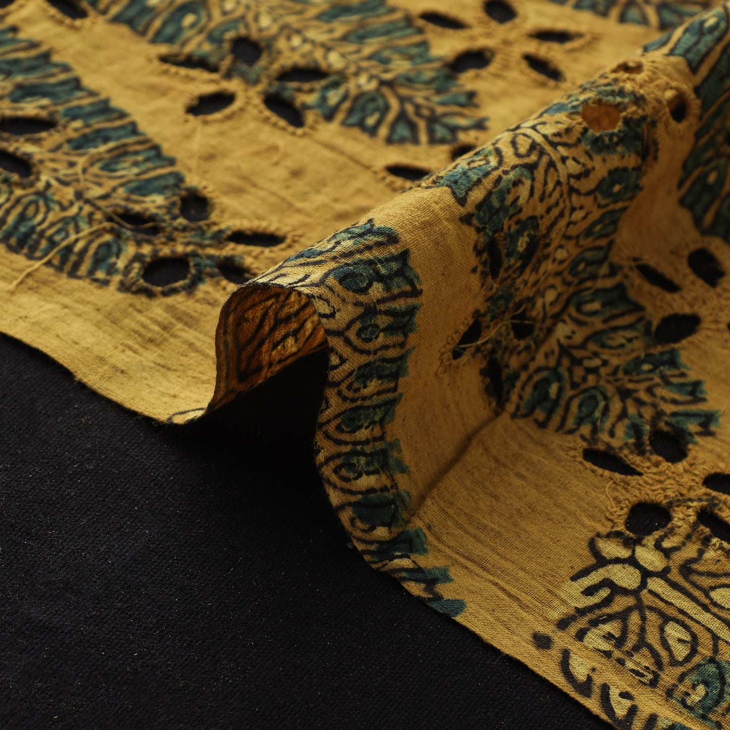 Ajrakh Hand Block Print Natural Dyed Cotton Hakoba Fabric 22