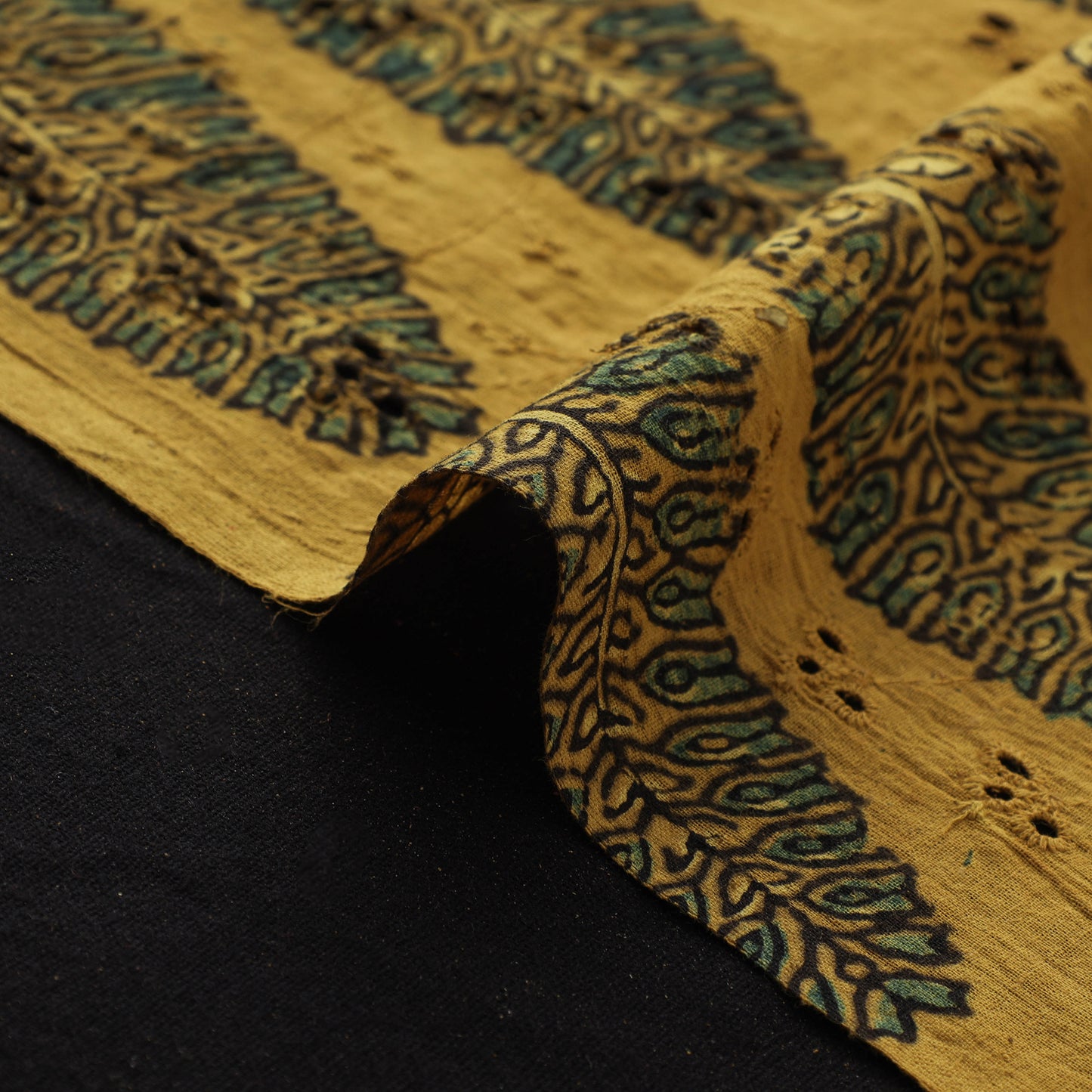 Ajrakh Hand Block Print Natural Dyed Cotton Hakoba Fabric 23