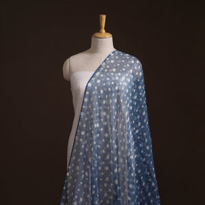 Bagru Indigo Hand Block Print Kota Doria Natural Dyed Cotton Fabric 07