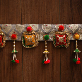 Handmade gota & bead work banarasi fabric toran for home