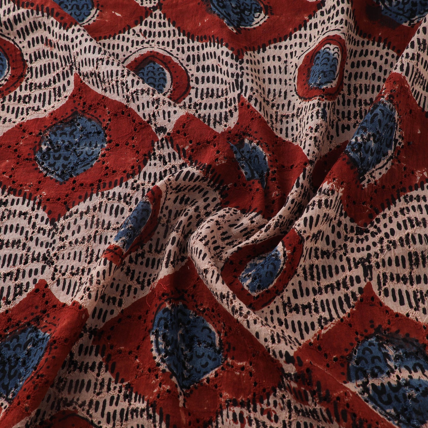 Ajrakh Hand Block Print Natural Dyed Cotton Hakoba Fabric 25