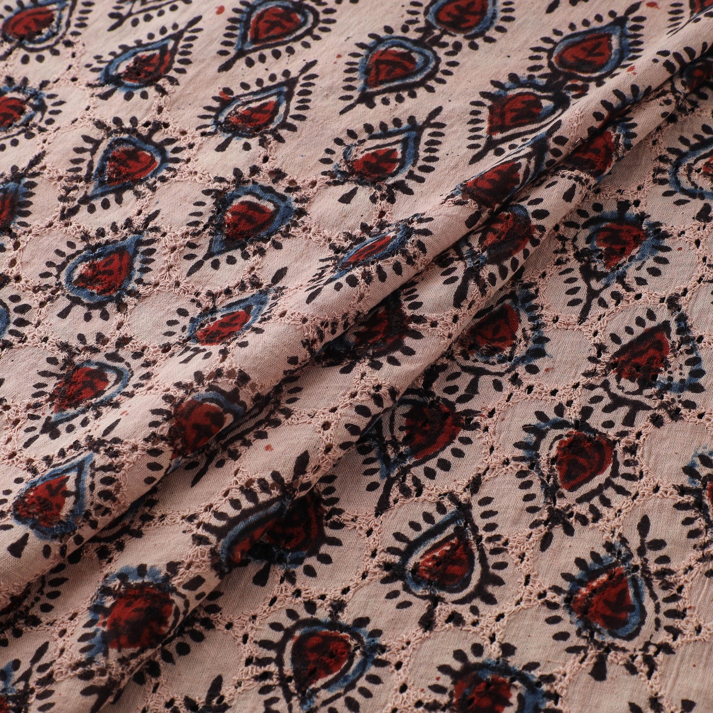 Ajrakh Hand Block Print Natural Dyed Cotton Hakoba Fabric 28