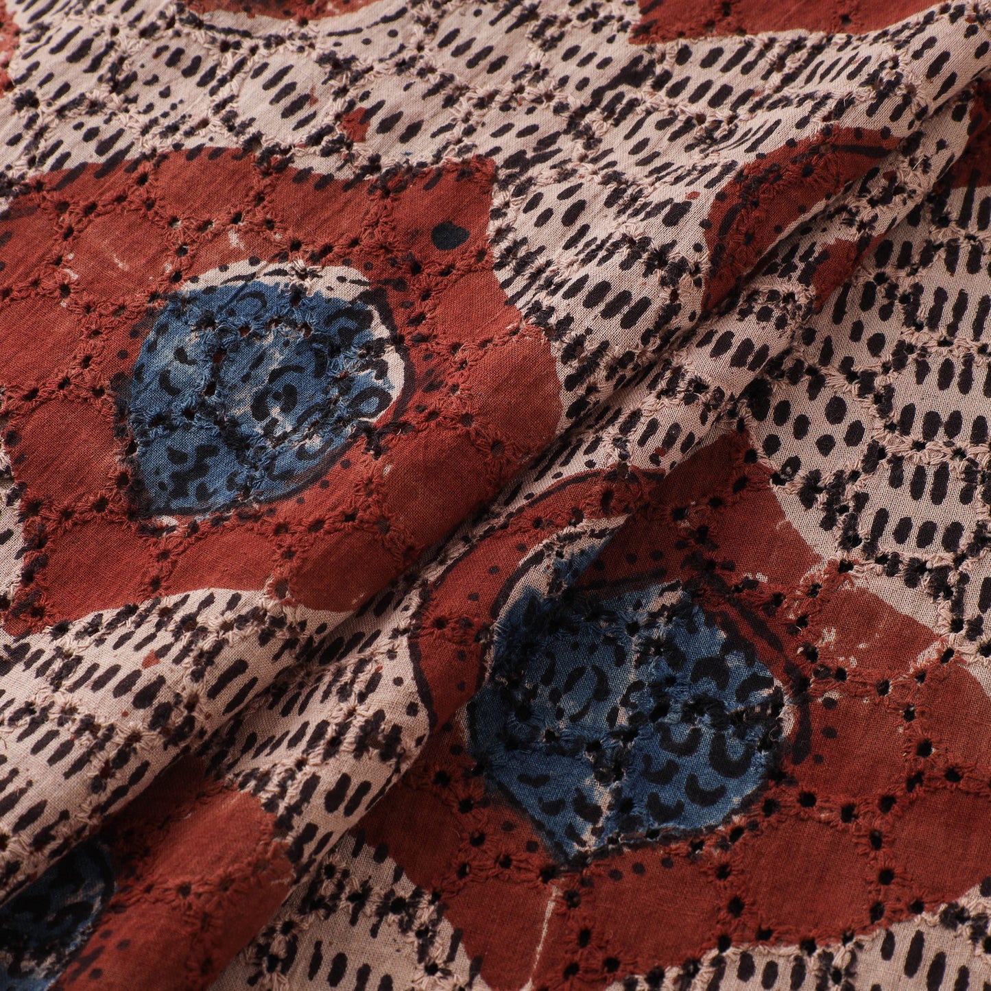 Ajrakh Hand Block Print Natural Dyed Cotton Hakoba Fabric 36