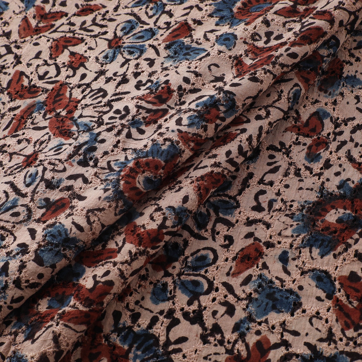 Ajrakh Hand Block Print Natural Dyed Cotton Hakoba Fabric 37