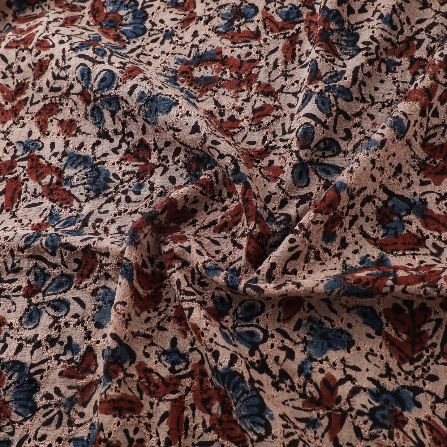 Ajrakh Hand Block Print Natural Dyed Cotton Hakoba Fabric 37
