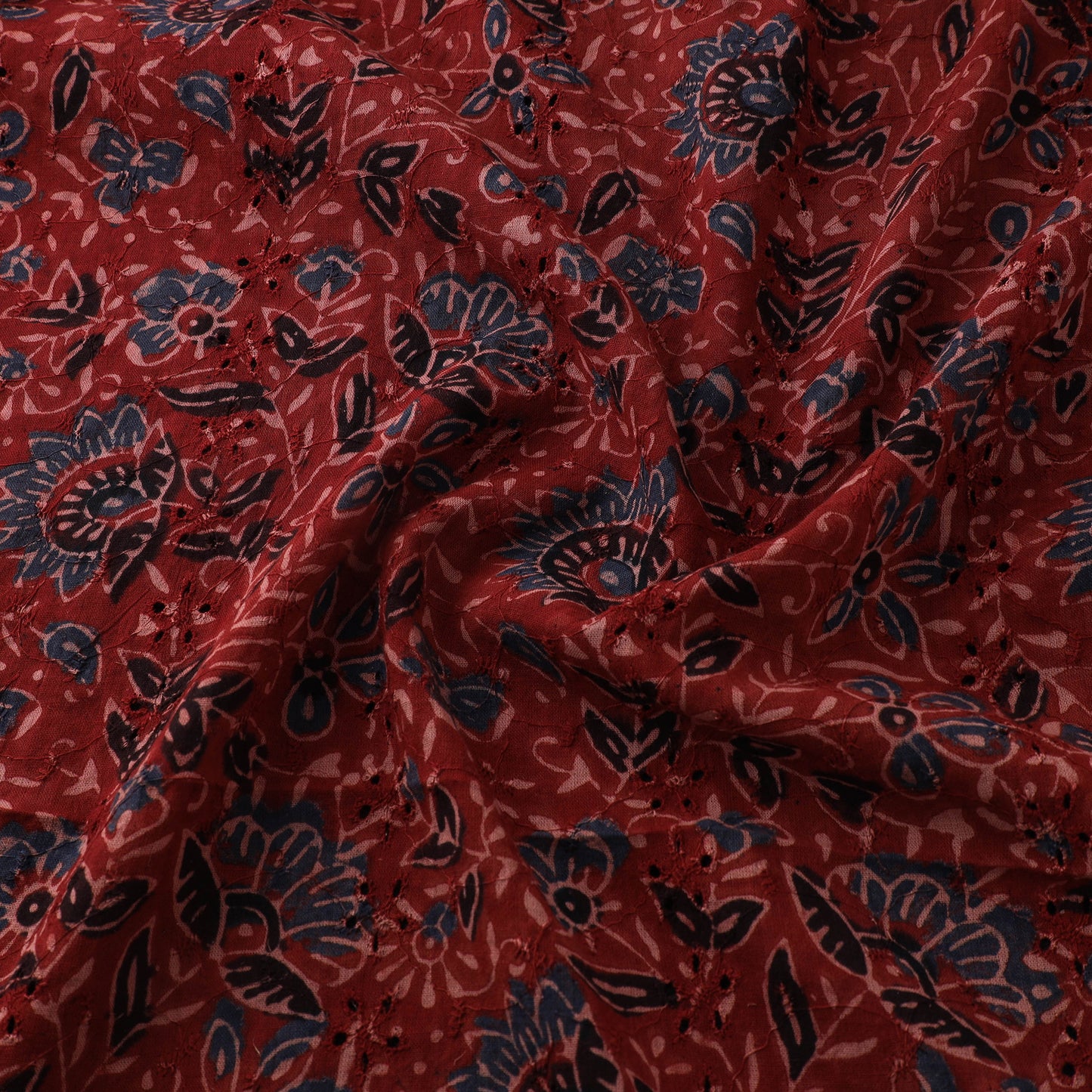 Ajrakh Hand Block Print Natural Dyed Cotton Hakoba Fabric 48
