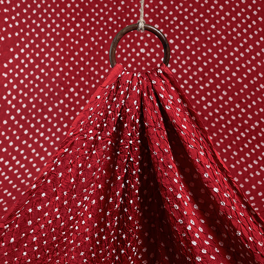 Bold Red Kutch Bandhani Tie-Dye Modal Silk Fabric