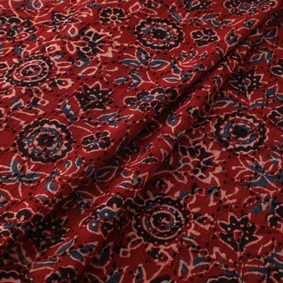 Ajrakh Hand Block Print Natural Dyed Cotton Hakoba Fabric 59