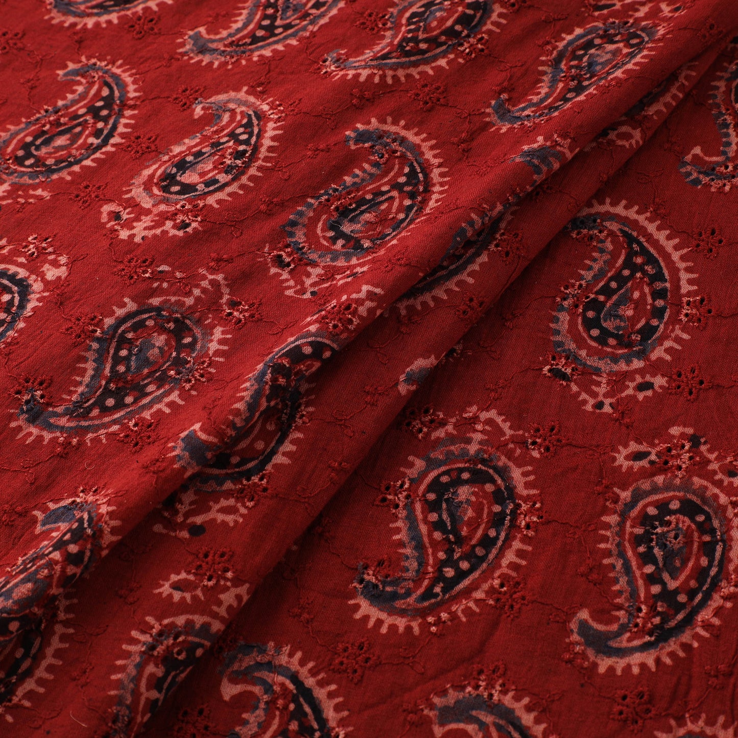 Ajrakh Hand Block Print Natural Dyed Cotton Hakoba Fabric 61