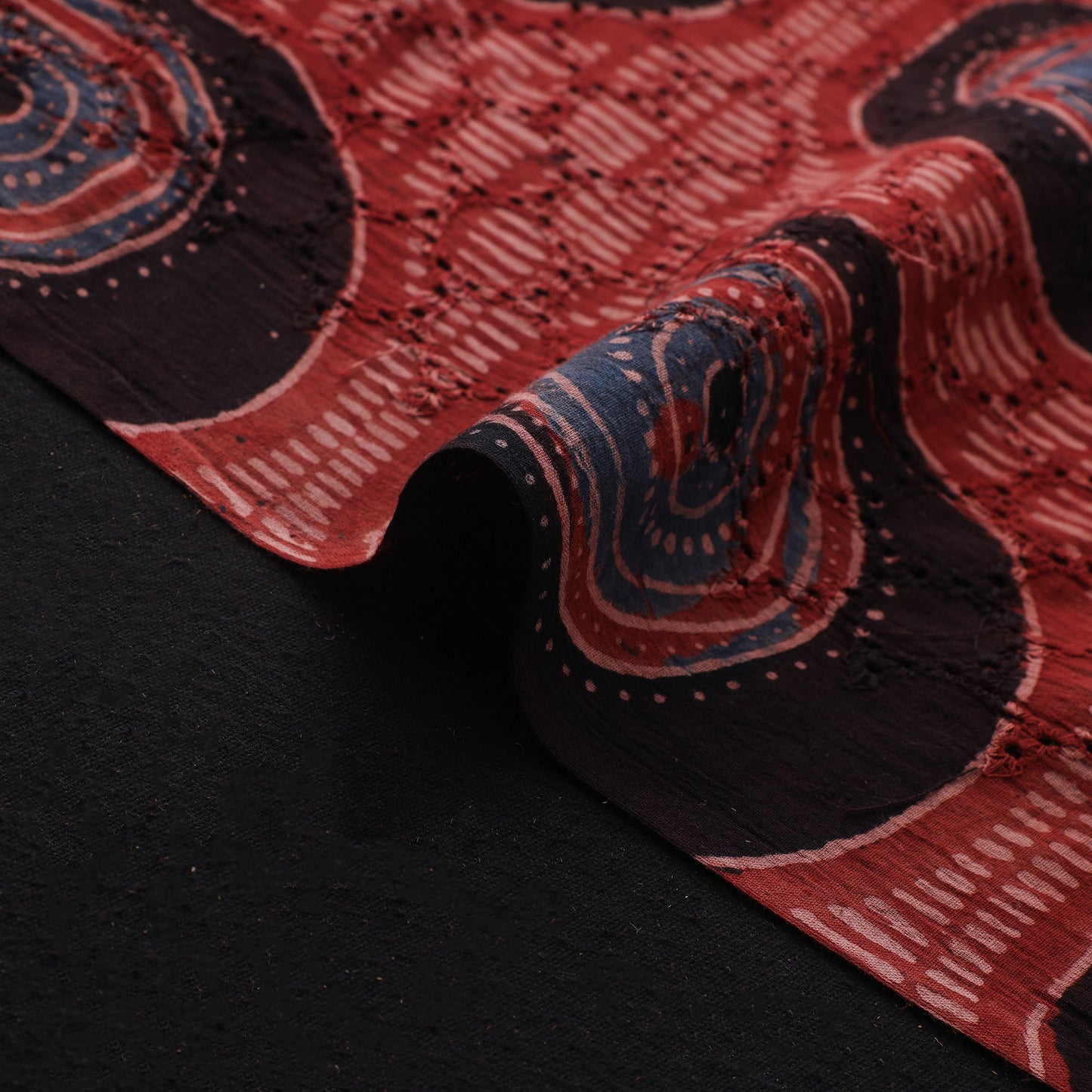 Ajrakh Hand Block Print Natural Dyed Cotton Hakoba Fabric 68