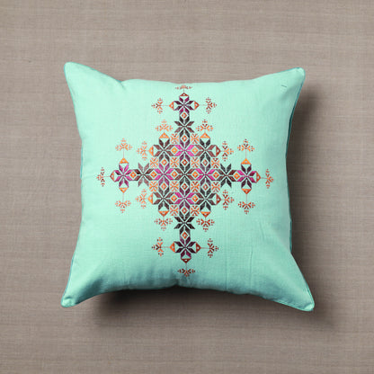 Blue - Soof Embroidery Cotton Cushion Cover (16 x 16 in)
