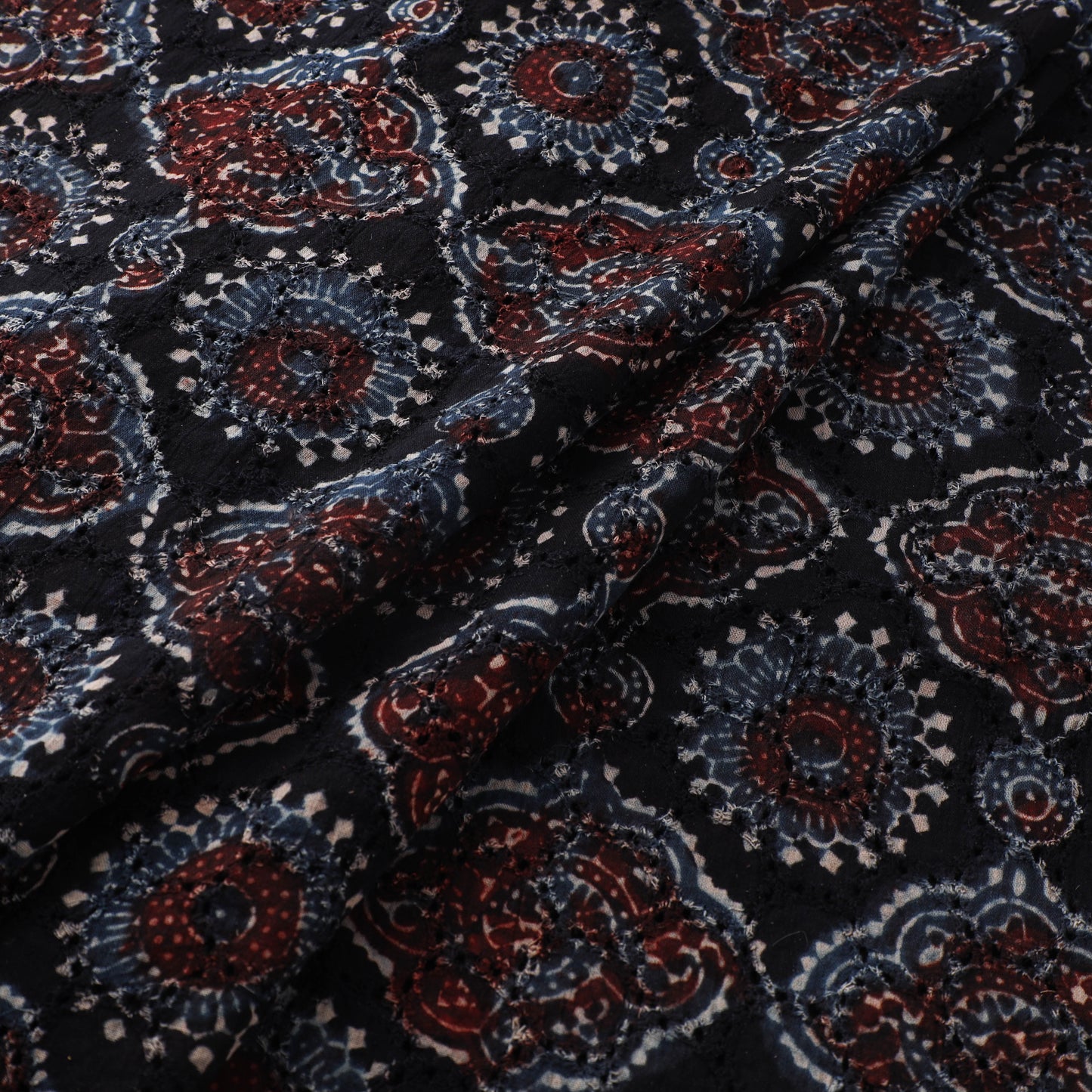 Ajrakh Hand Block Print Natural Dyed Cotton Hakoba Fabric 75