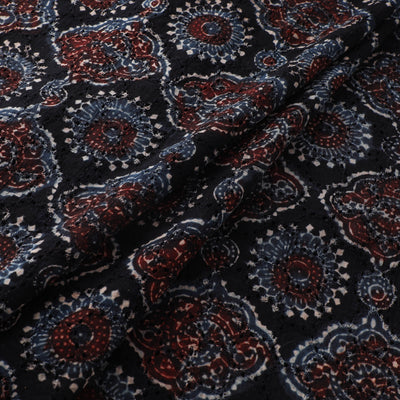 Ajrakh Hand Block Print Natural Dyed Cotton Hakoba Fabric 75