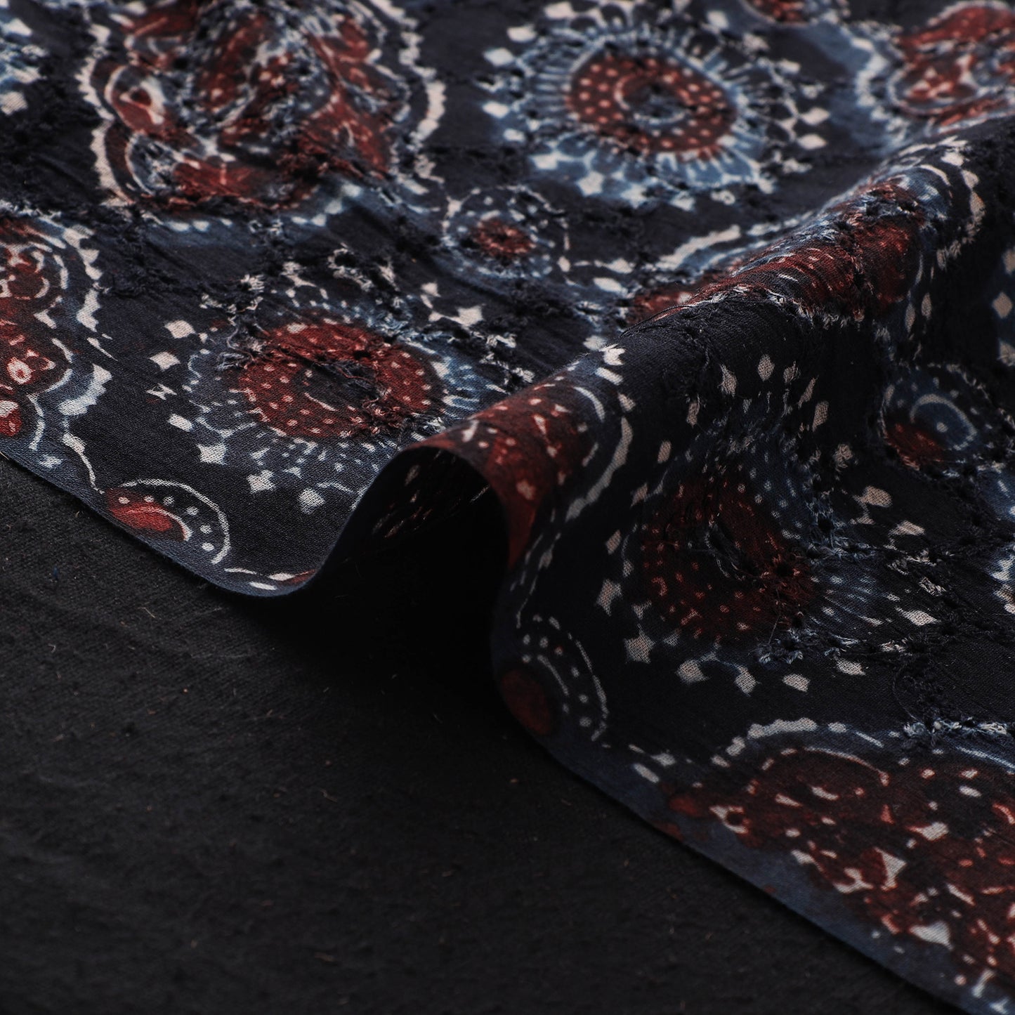 Ajrakh Hand Block Print Natural Dyed Cotton Hakoba Fabric 75