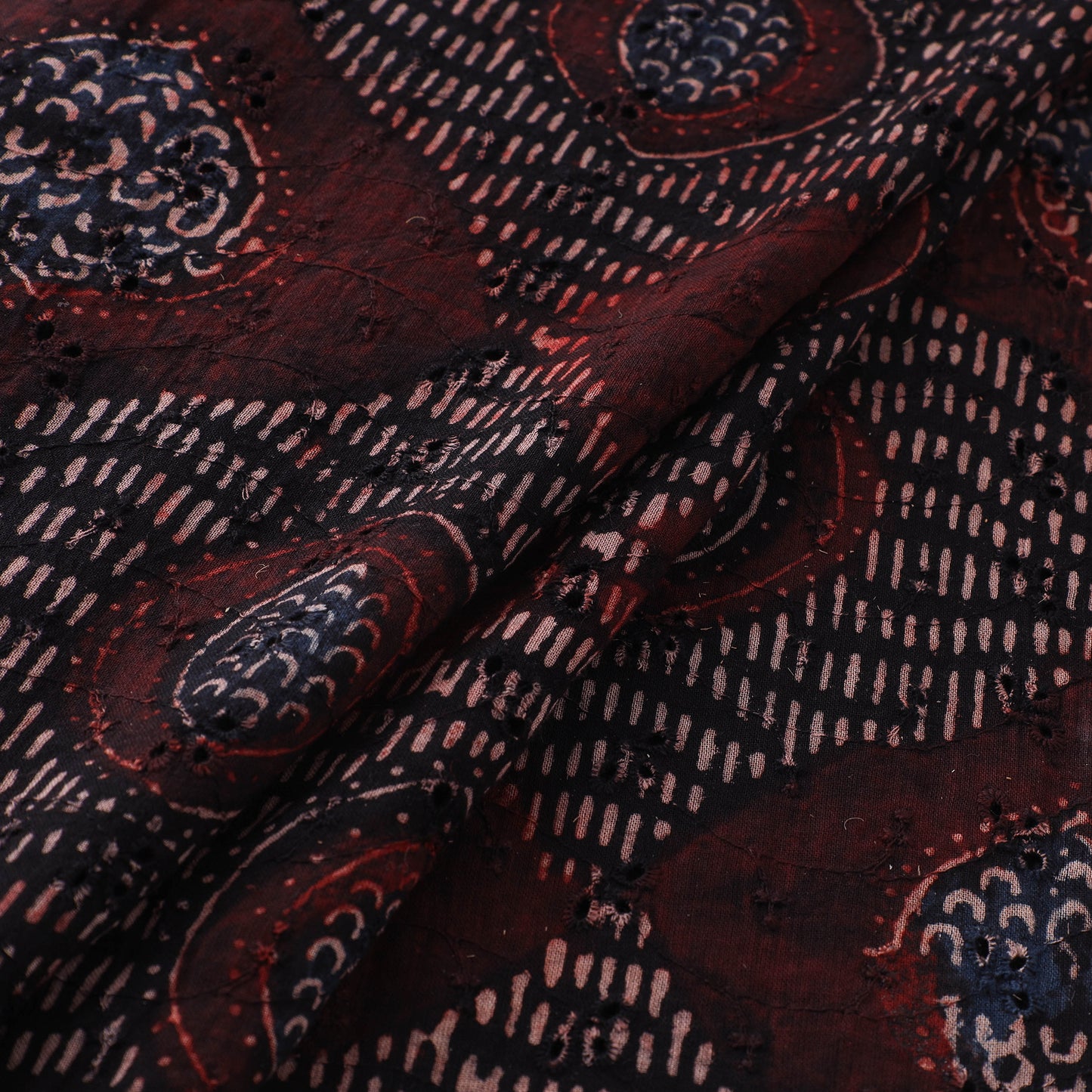 Ajrakh Hand Block Print Natural Dyed Cotton Hakoba Fabric 76