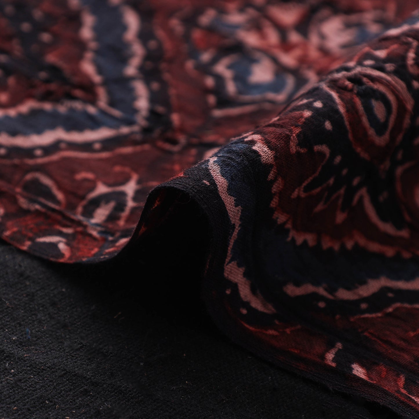Ajrakh Hand Block Print Natural Dyed Cotton Hakoba Fabric 78