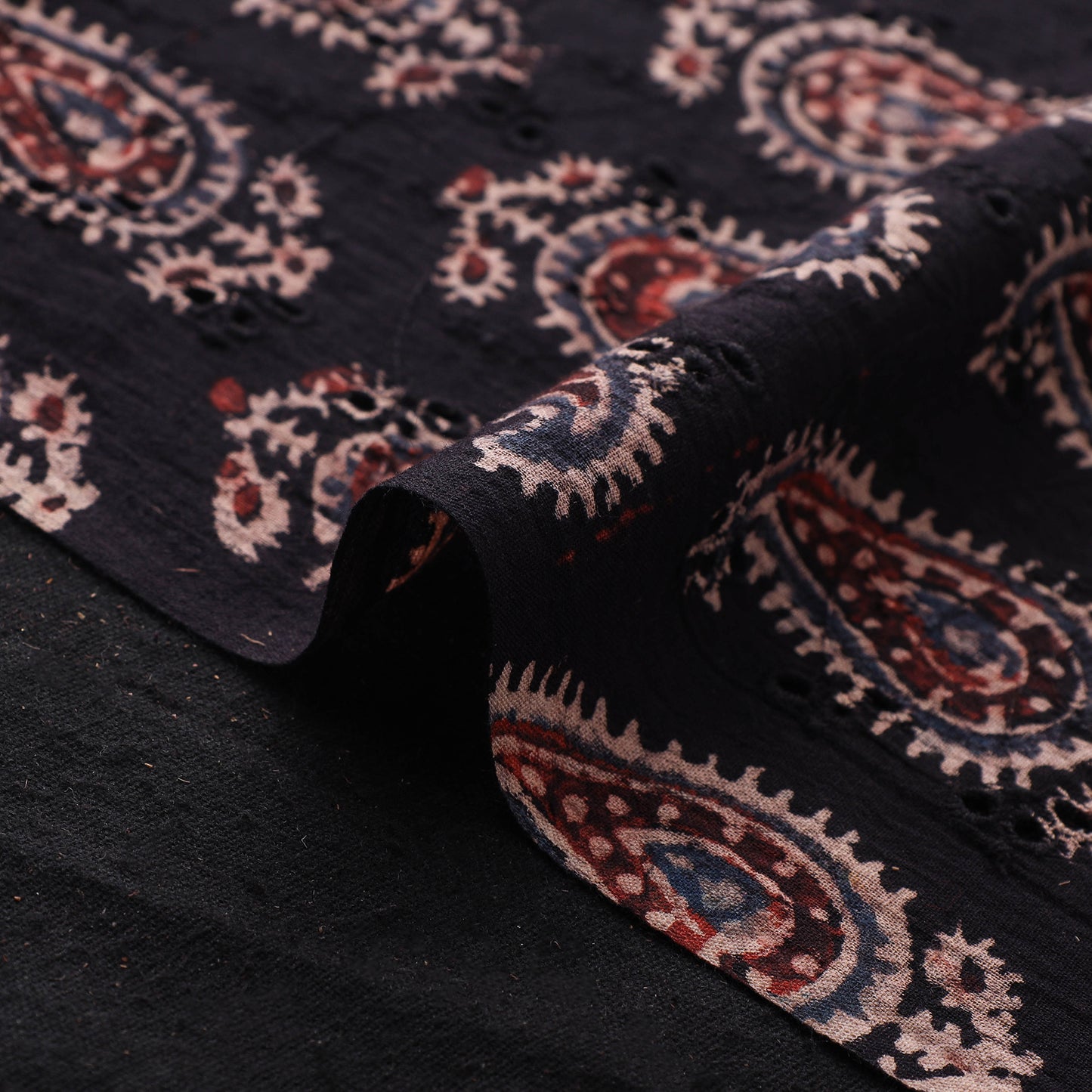 Ajrakh Hand Block Print Natural Dyed Cotton Hakoba Fabric 80