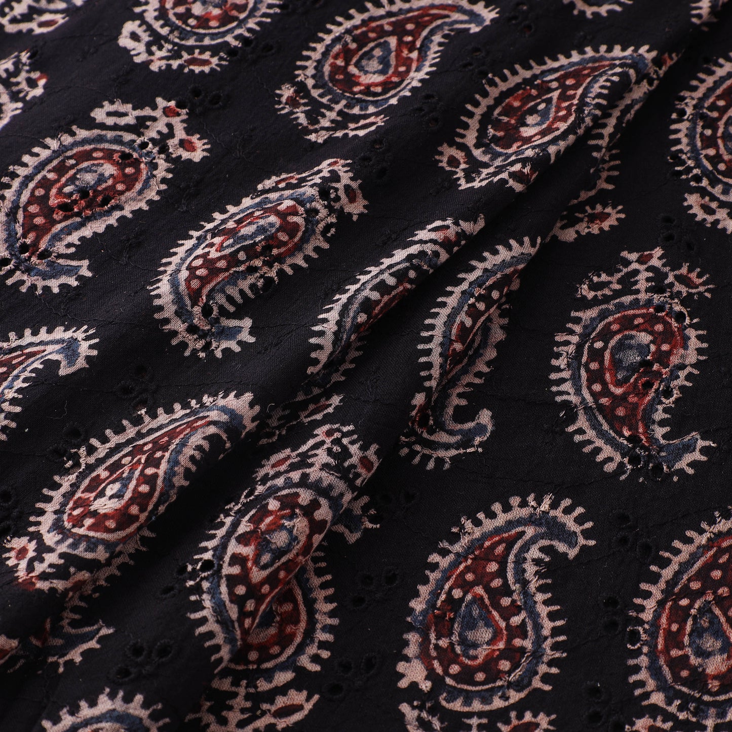 Ajrakh Hand Block Print Natural Dyed Cotton Hakoba Fabric 79