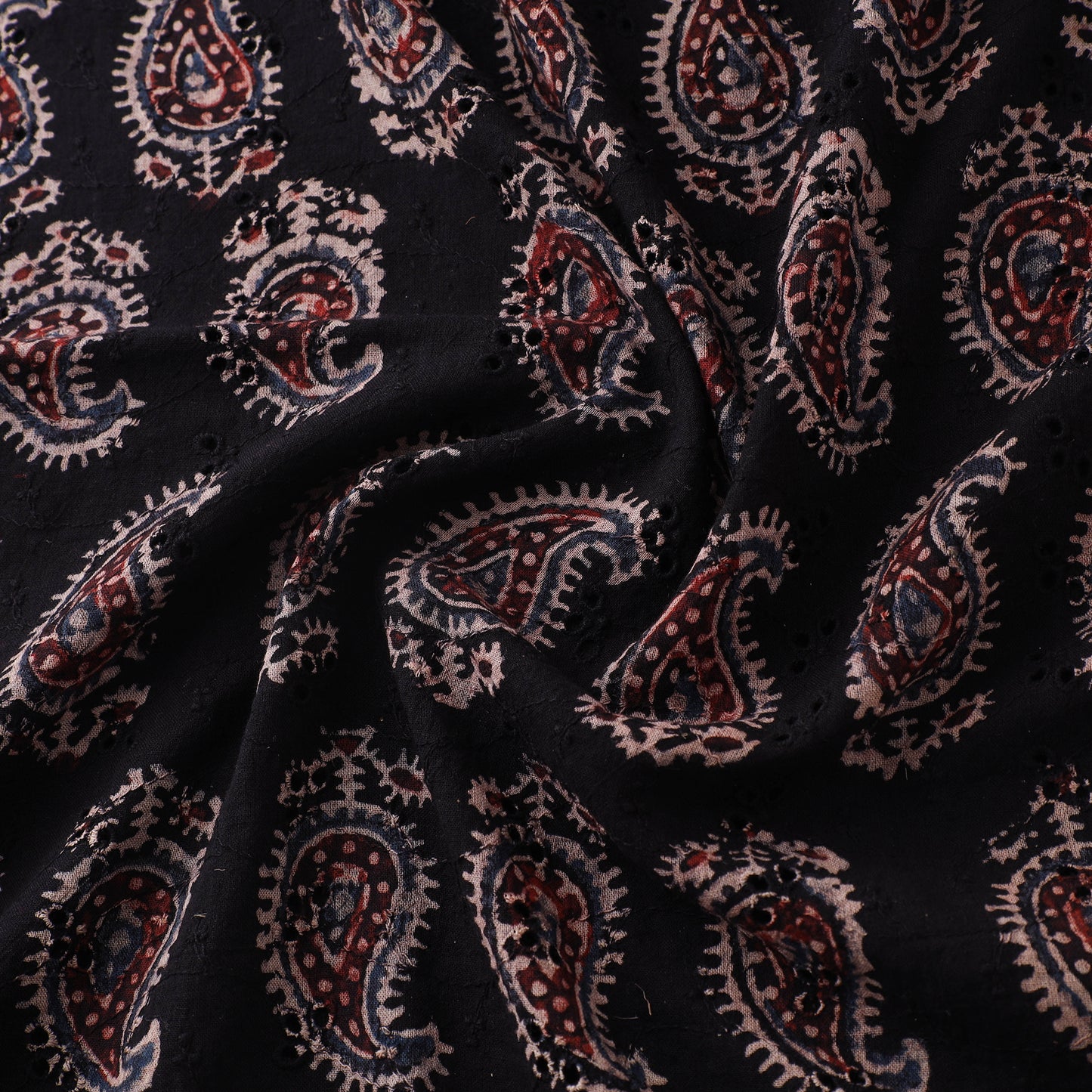 Ajrakh Hand Block Print Natural Dyed Cotton Hakoba Fabric 79
