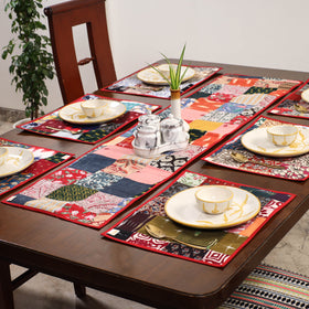 Multicolor - handcrafted cotton fusion table runner set