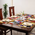 Multicolor - handcrafted cotton fusion table runner set