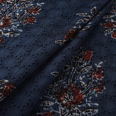 Ajrakh Hand Block Print Natural Dyed Cotton Hakoba Fabric 90
