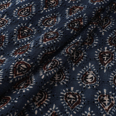 Ajrakh Hand Block Print Natural Dyed Cotton Hakoba Fabric 94