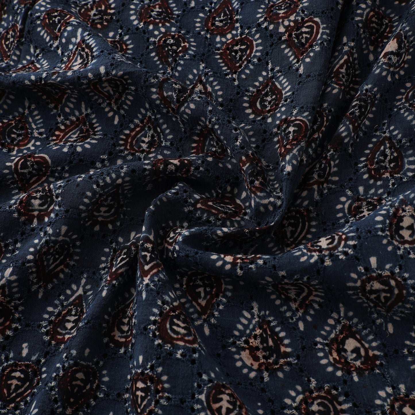 Ajrakh Hand Block Print Natural Dyed Cotton Hakoba Fabric 94