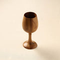  Brown Handcrafted Teak Wooden Wine Glass 