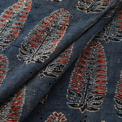 Ajrakh Hand Block Print Natural Dyed Cotton Hakoba Fabric 96