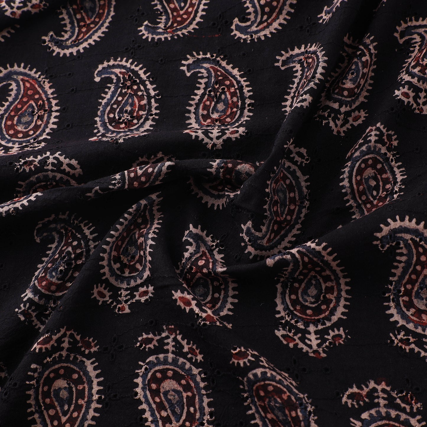 Ajrakh Hand Block Print Natural Dyed Cotton Hakoba Fabric 97
