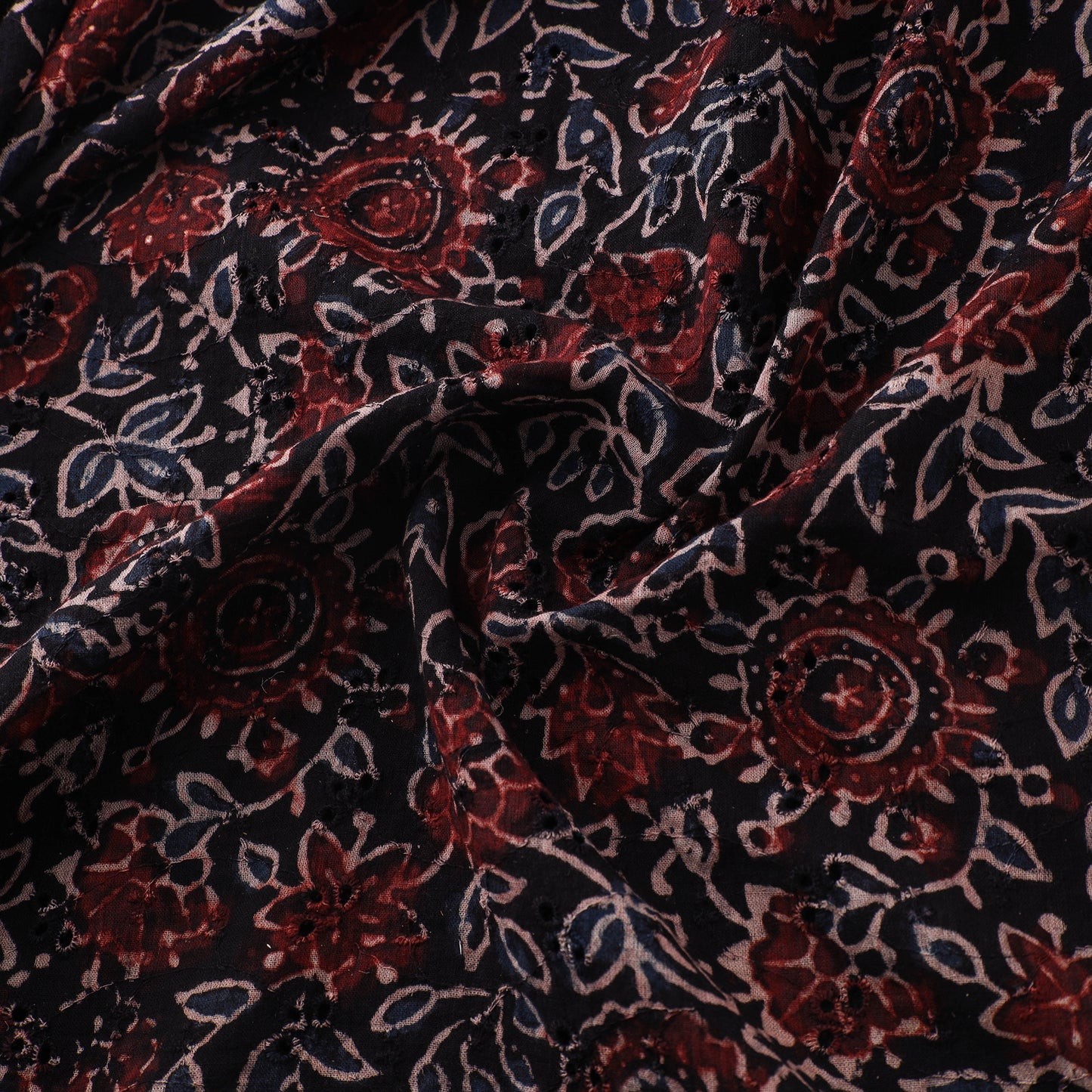Ajrakh Hand Block Print Natural Dyed Cotton Hakoba Fabric 99