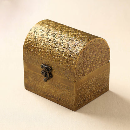 Handcrafted Metal Jewelry Box (5 x 4 in)