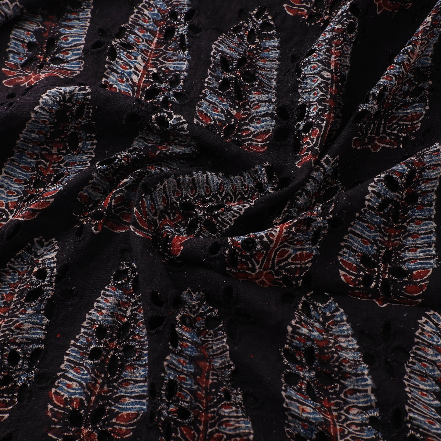 Ajrakh Hand Block Print Natural Dyed Cotton Hakoba Fabric 100