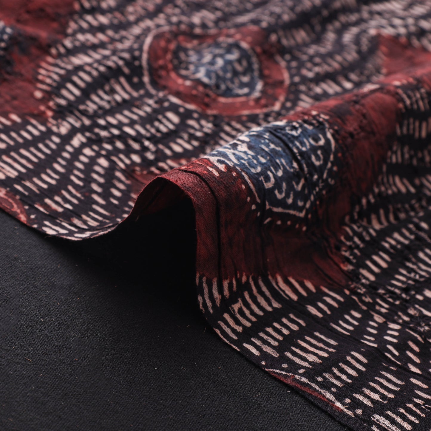 Ajrakh Hand Block Print Natural Dyed Cotton Hakoba Fabric 101