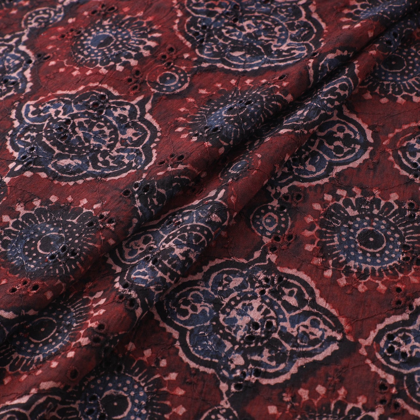 Ajrakh Hand Block Print Natural Dyed Cotton Hakoba Fabric 102